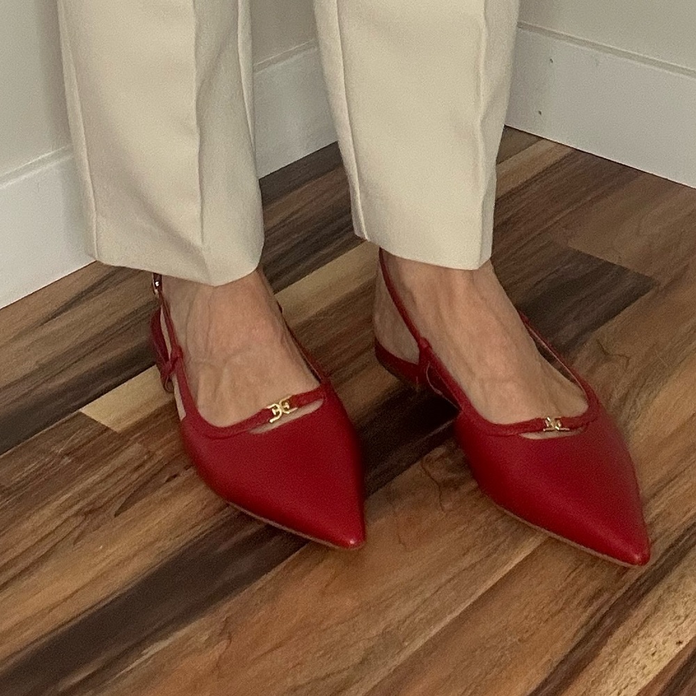 Sam Edelman Elegant Red Slingback Flats - Picture 4 of 6